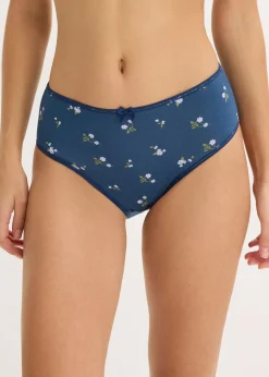 bonprix bonprix Braga con algodón cómodo (5 unidades) azul almirante-lavanda claro-verde lodo-blanco con flores Clearance