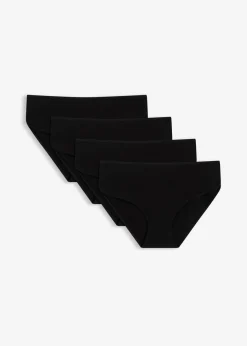 bonprix bonprix Braga con algodón orgánico (4 unidades) Negro Sale