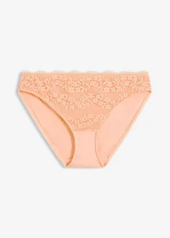 bonprix bonprix Braga con algodón orgánico suave y encaje papaya suave Online