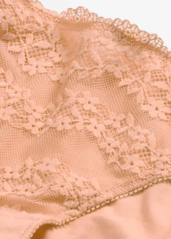bonprix bonprix Braga con algodón orgánico suave y encaje papaya suave Online