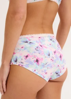 bonprix bonprix Braga con algodón orgánico (4 unidades) rosa pálido+mentol claro+baya con flores Best