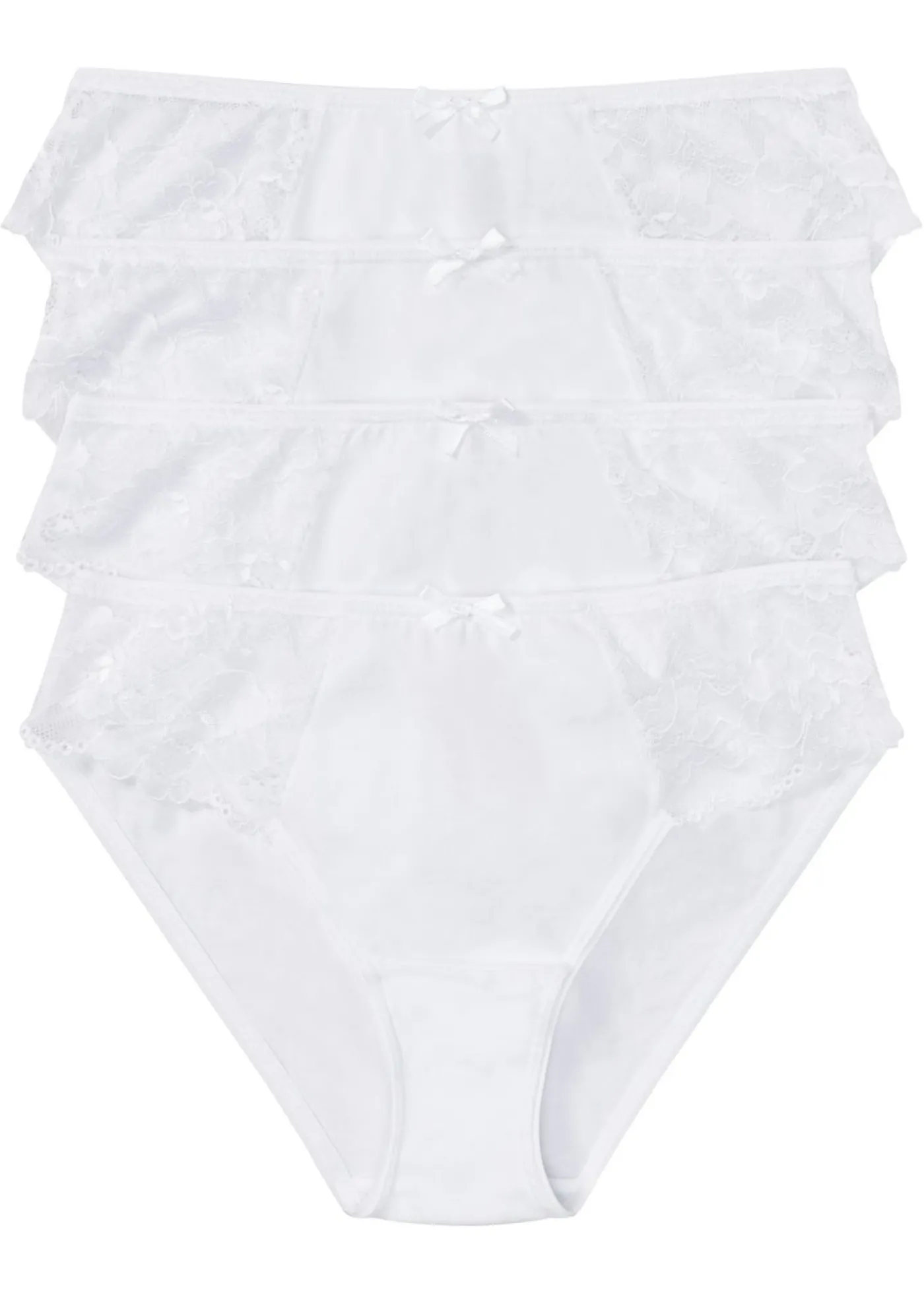 bonprix bonprix Braga con encaje (4 unidades) Blanco Best