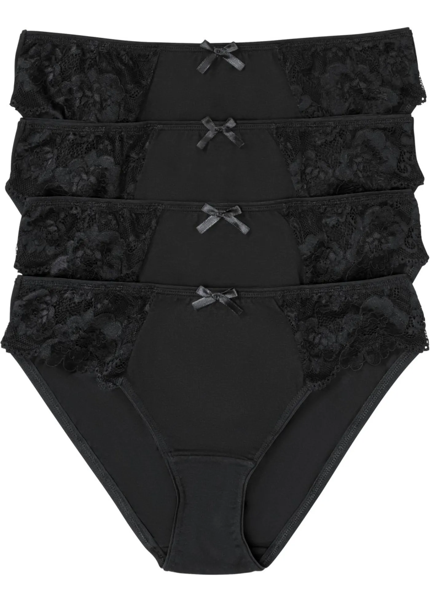 bonprix bonprix Braga con encaje (4 unidades) Negro Best