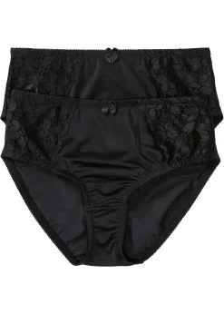 bonprix bonprix Braga con encaje delicado (2 unidades) Negro-negro Clearance