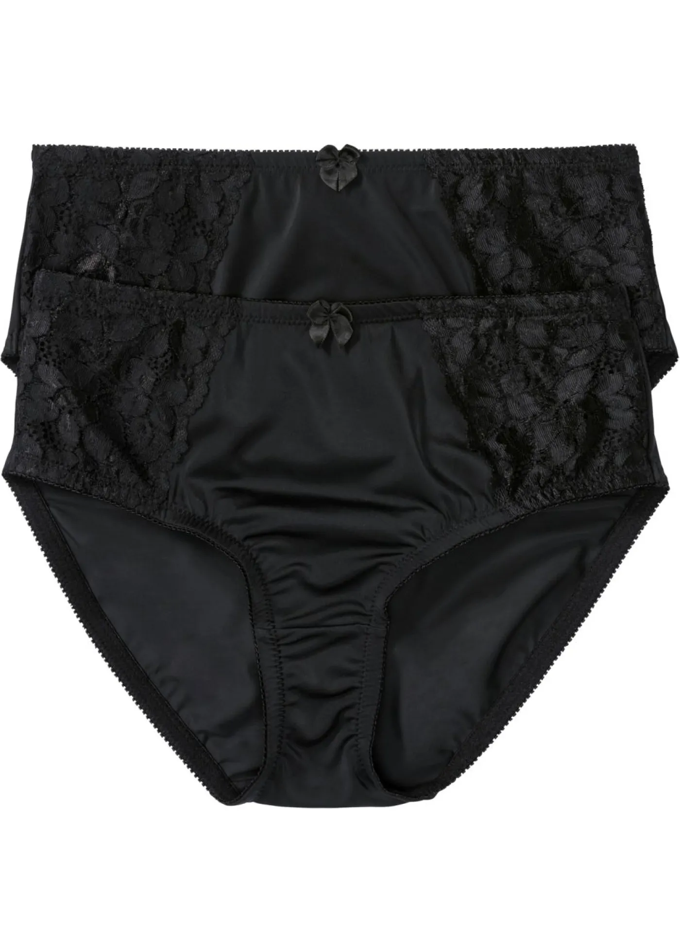 bonprix bonprix Braga con encaje delicado (2 unidades) Negro-negro Clearance