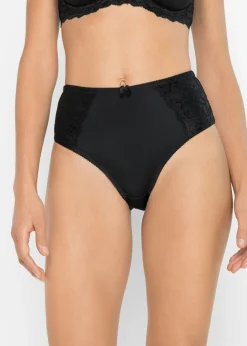 bonprix bonprix Braga con encaje delicado (2 unidades) Negro-negro Clearance