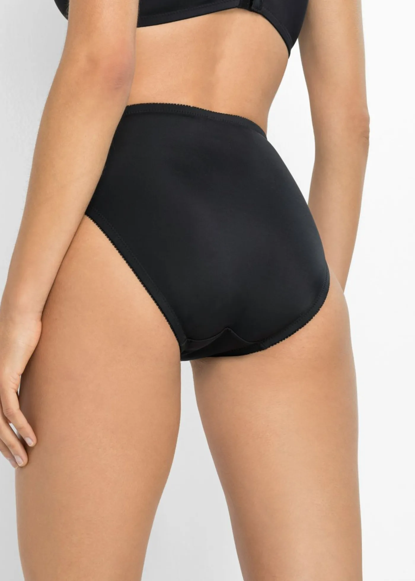 bonprix bonprix Braga con encaje delicado (2 unidades) Negro-negro Clearance