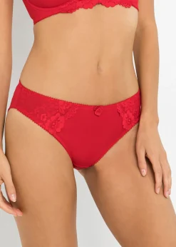 bonprix bonprix Braga con encaje delicado (2 unidades) Fresa + gris jaspeado Best