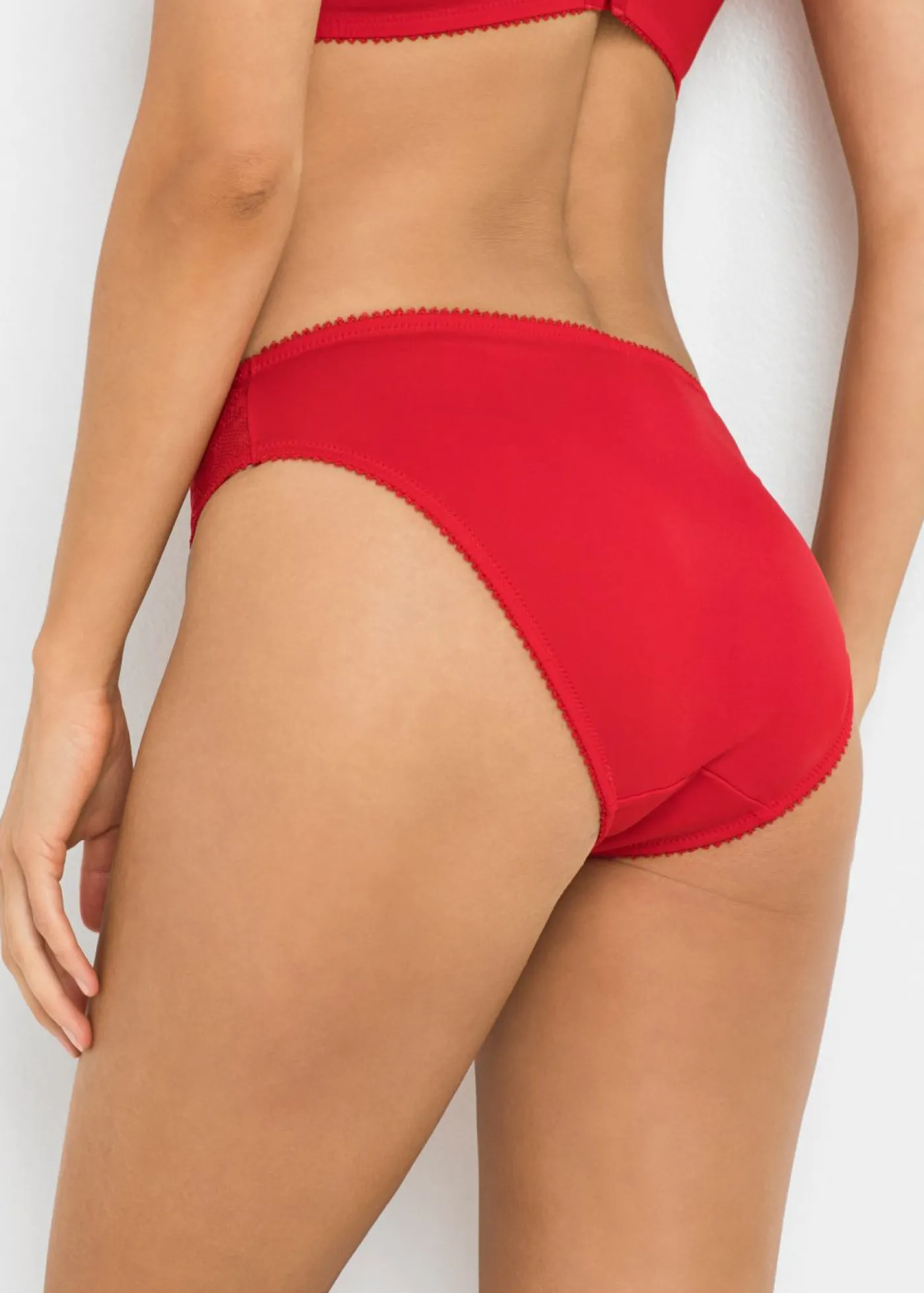 bonprix bonprix Braga con encaje delicado (2 unidades) Fresa + gris jaspeado Best