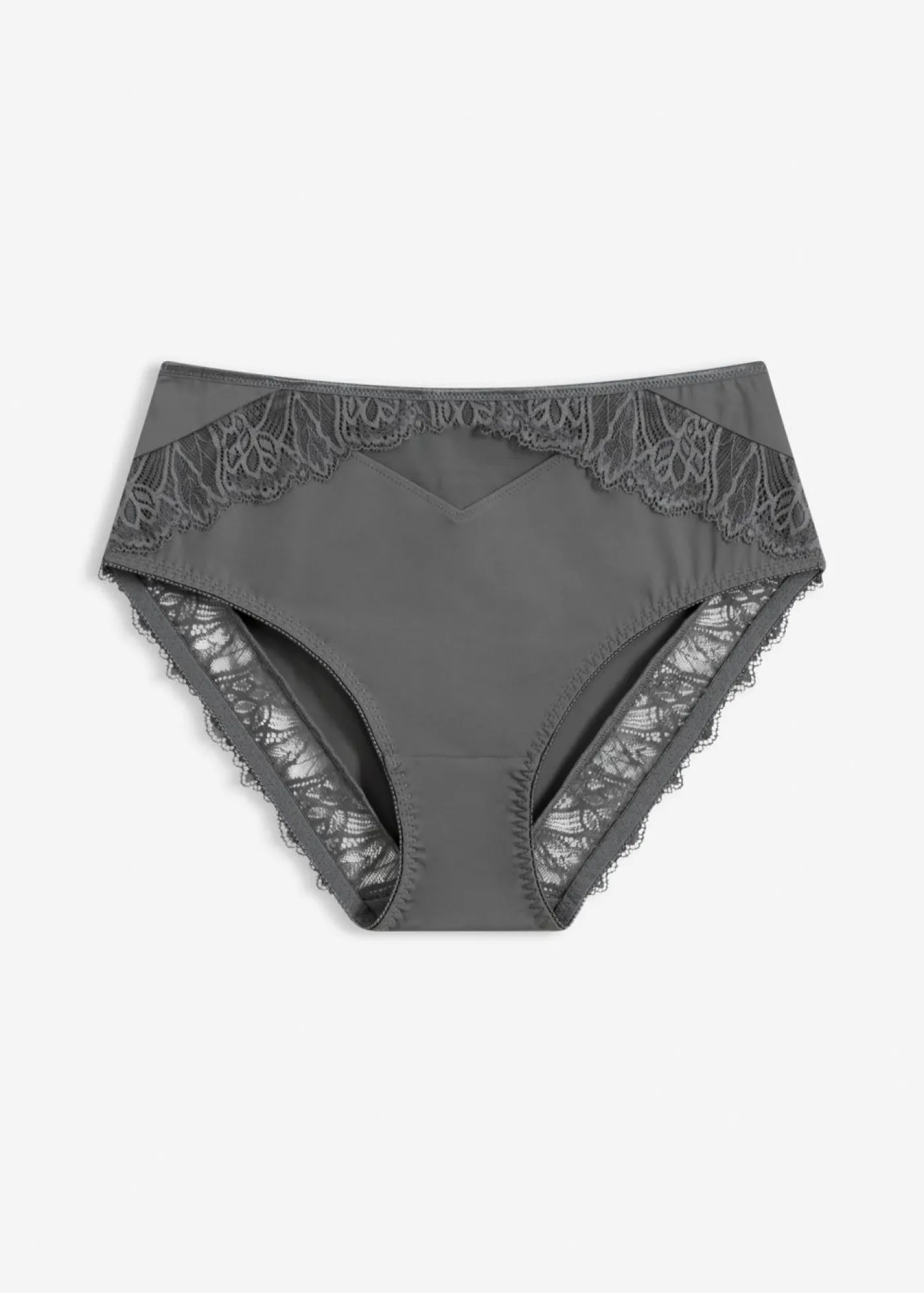 bonprix bonprix Braga con encaje delicado Gris granito