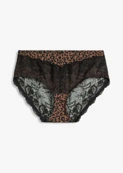 bonprix bonprix Braga con encaje delicado estampado leo marrón claro/negro Sale