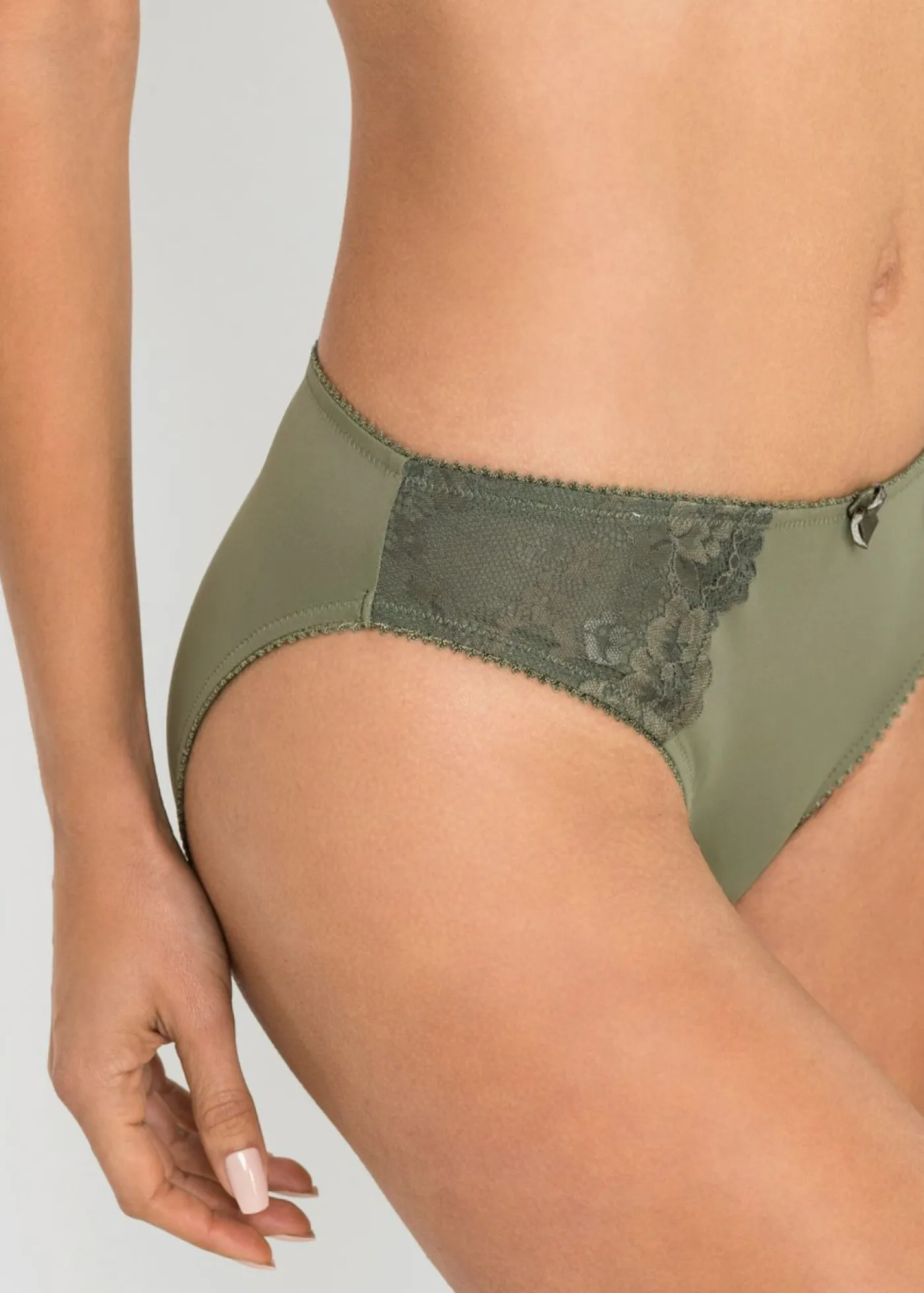 bonprix bonprix Braga con encaje delicado (2 unidades) Verde oliva-gris Hot