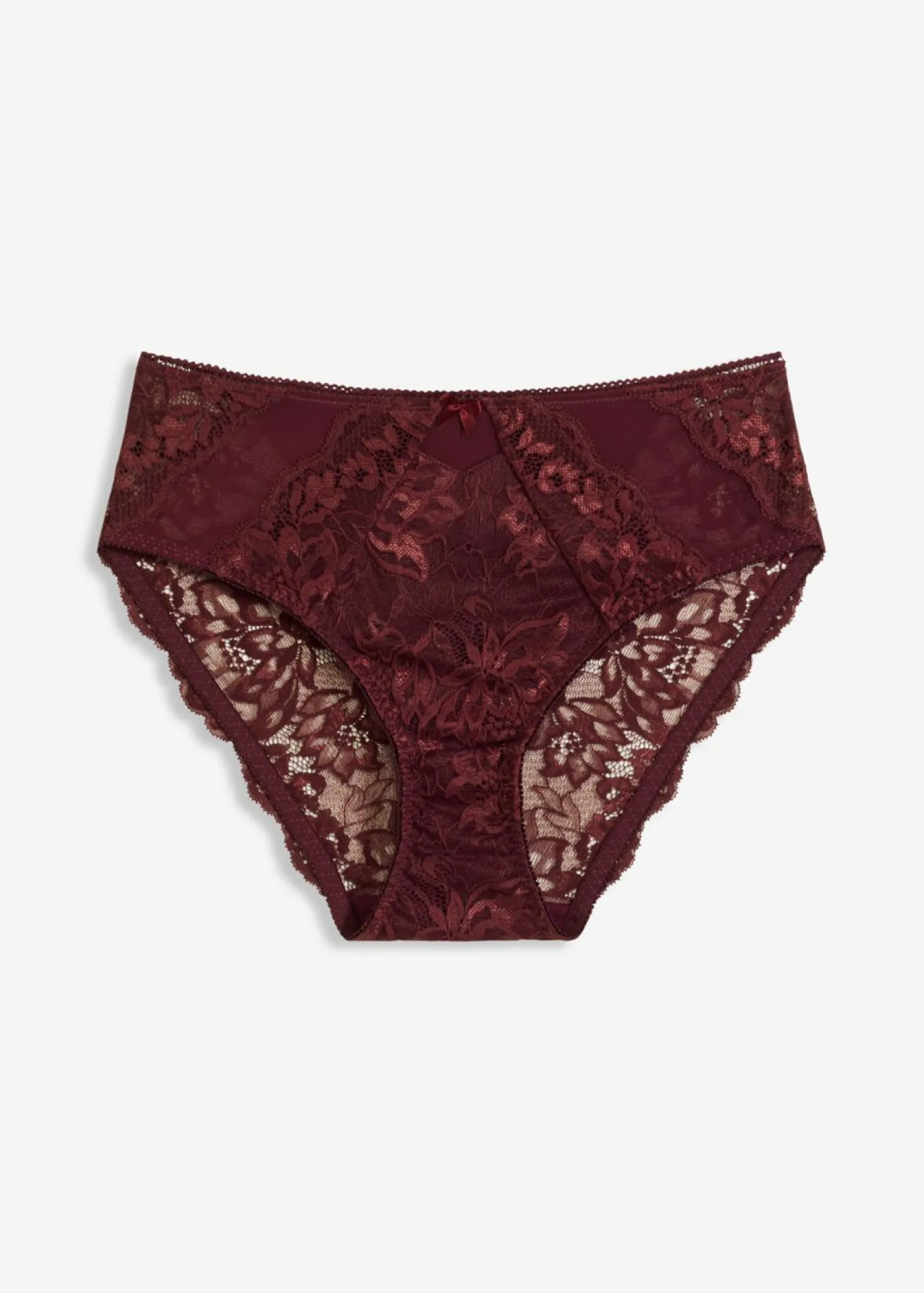 bonprix bonprix Braga con encaje delicado rojo burdeos New