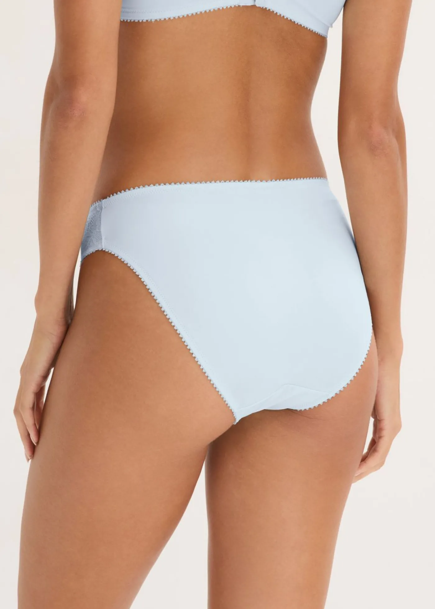 bonprix bonprix Braga con encaje delicado (2 unidades) Azul crema + marrón oscuro Online