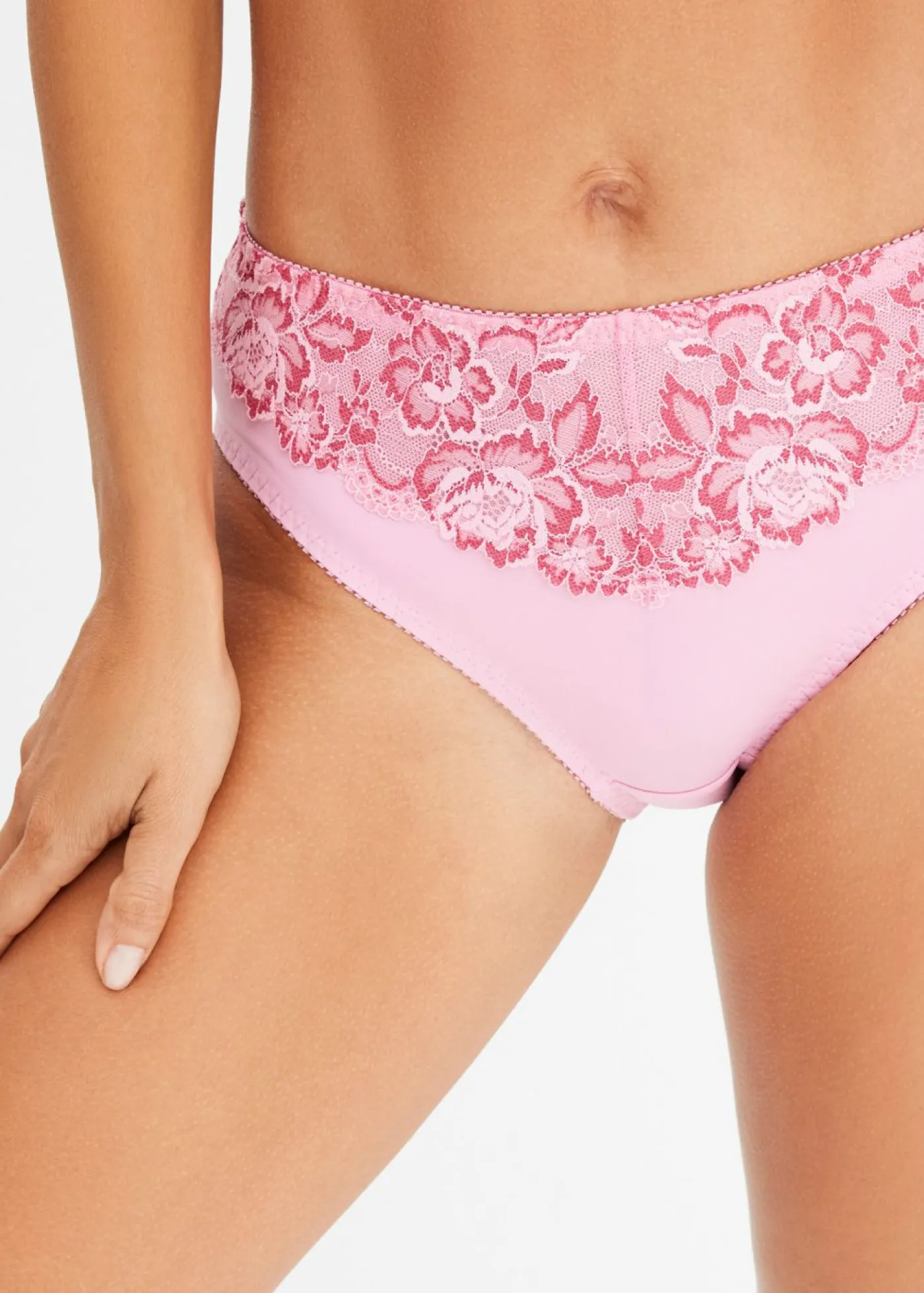 bonprix bonprix Braga con encaje delicado rosa orquídea-rosa oscuro New