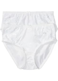 bonprix bonprix Braga con encaje delicado (2 unidades) blanco + blanco Online