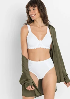 bonprix bonprix Braga con encaje delicado (2 unidades) blanco + blanco Online