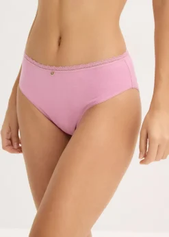 bonprix bonprix Braga con encaje (4 unidades) Negro-malva Online