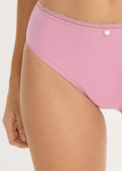 bonprix bonprix Braga con encaje (4 unidades) Negro-malva Online