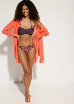 bonprix bonprix Braga de bikini con detalle de cordón estampado leo púrpura-marrón claro Hot