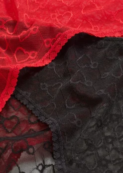 bonprix bonprix Braga de encaje (4 unidades) Negro-rojo salsa New