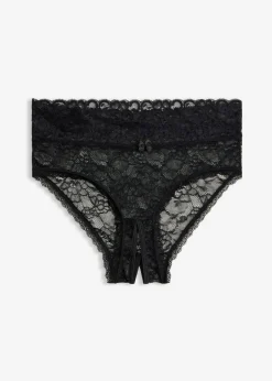 bonprix VENUS Braga de talle alto con abertura Negro Clearance