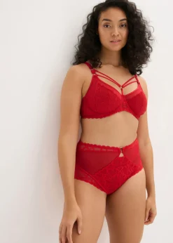 bonprix bonprix Braga de talle alto con encaje de corazones Rojo salsa Outlet