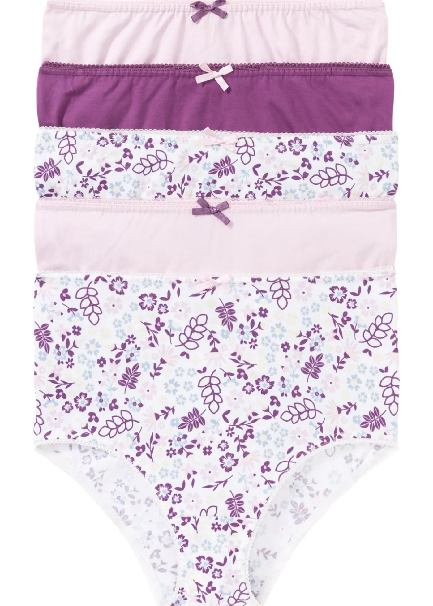 bonprix bonprix Braga de talle alto (5 unidades) Estampado/malva mate/rosa mate Online