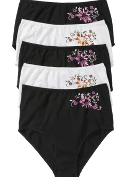 bonprix bonprix Braga de talle alto (5 unidades) Negro-blanco Hot