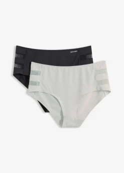 bonprix bonprix Braga Feel Comfort con corte láser (2 unidades) azul crema-negro Outlet