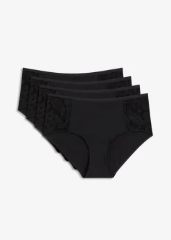 bonprix bonprix Braga (4 unidades) de modal suave Negro