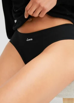 bonprix bonprix Bragas brasileñas (4 unidades) Negro-blanco-azul claro New