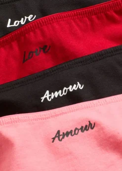 bonprix bonprix Bragas brasileñas (4 unidades) rojo salsa/negro/rosa coral New