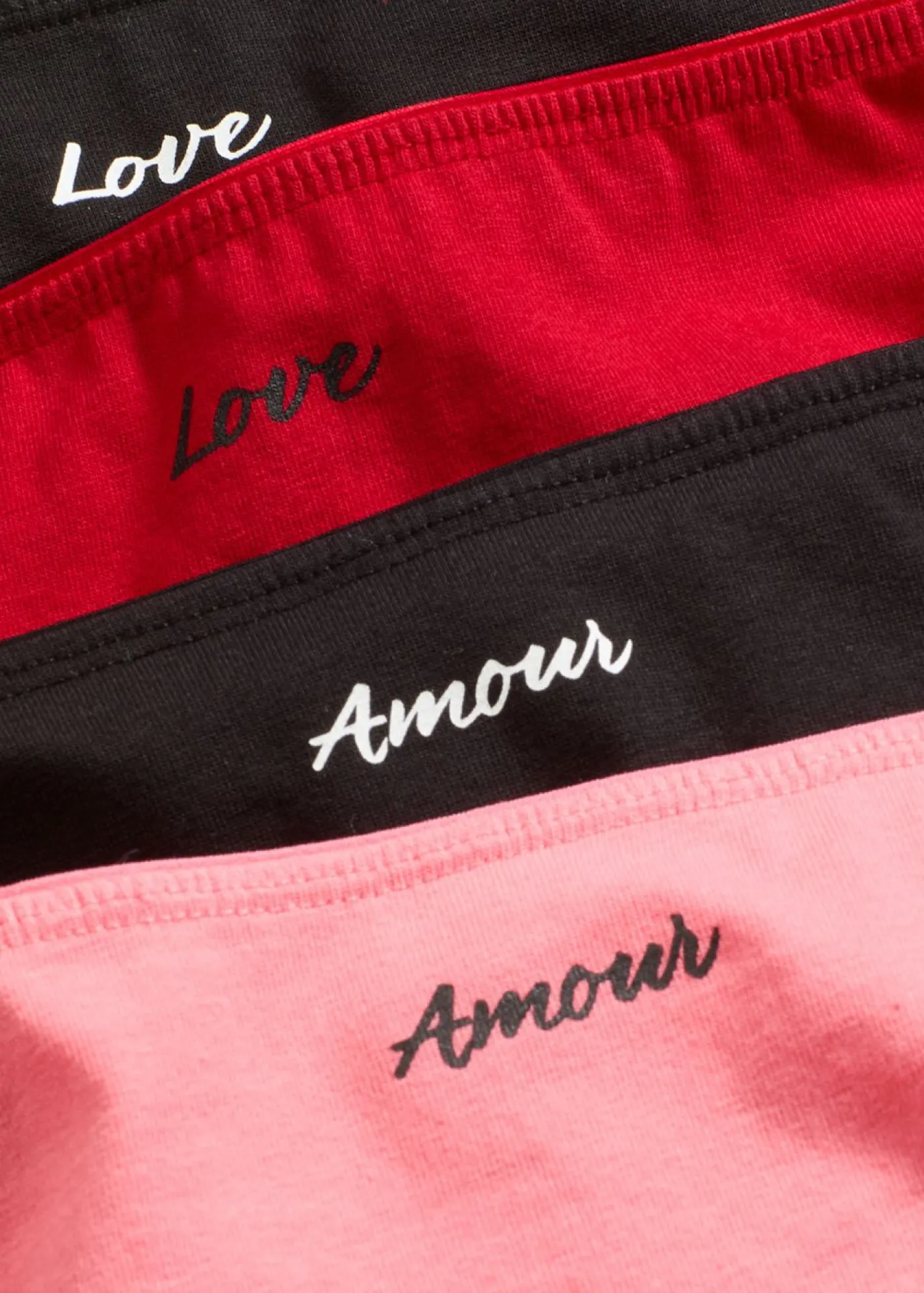bonprix bonprix Bragas brasileñas (4 unidades) rojo salsa/negro/rosa coral New