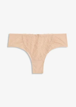 bonprix bonprix Braguita brasileña con bordado de flores Beige tiza New