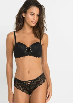 bonprix bonprix Braguita brasileña de encaje fino Negro Best