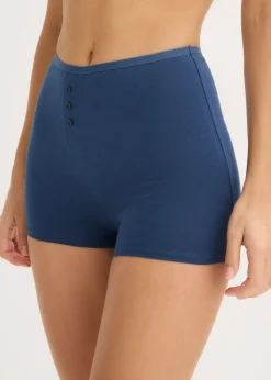 bonprix bonprix Braguita bóxer de talle alto (4 unidades) Azul almirante + gris claro jaspeado Clearance