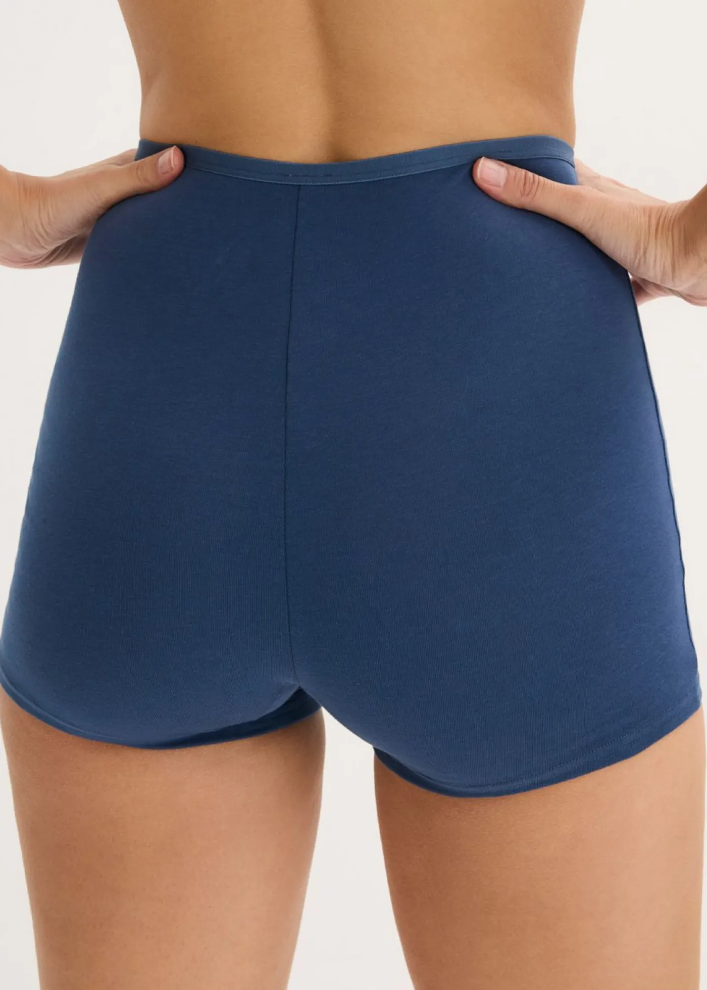 bonprix bonprix Braguita bóxer de talle alto (4 unidades) Azul almirante + gris claro jaspeado Clearance