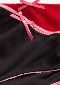 bonprix bonprix Braguita con aspecto de corazón (5 unidades) Negro con rosa coral + rojo con rosa coral Outlet