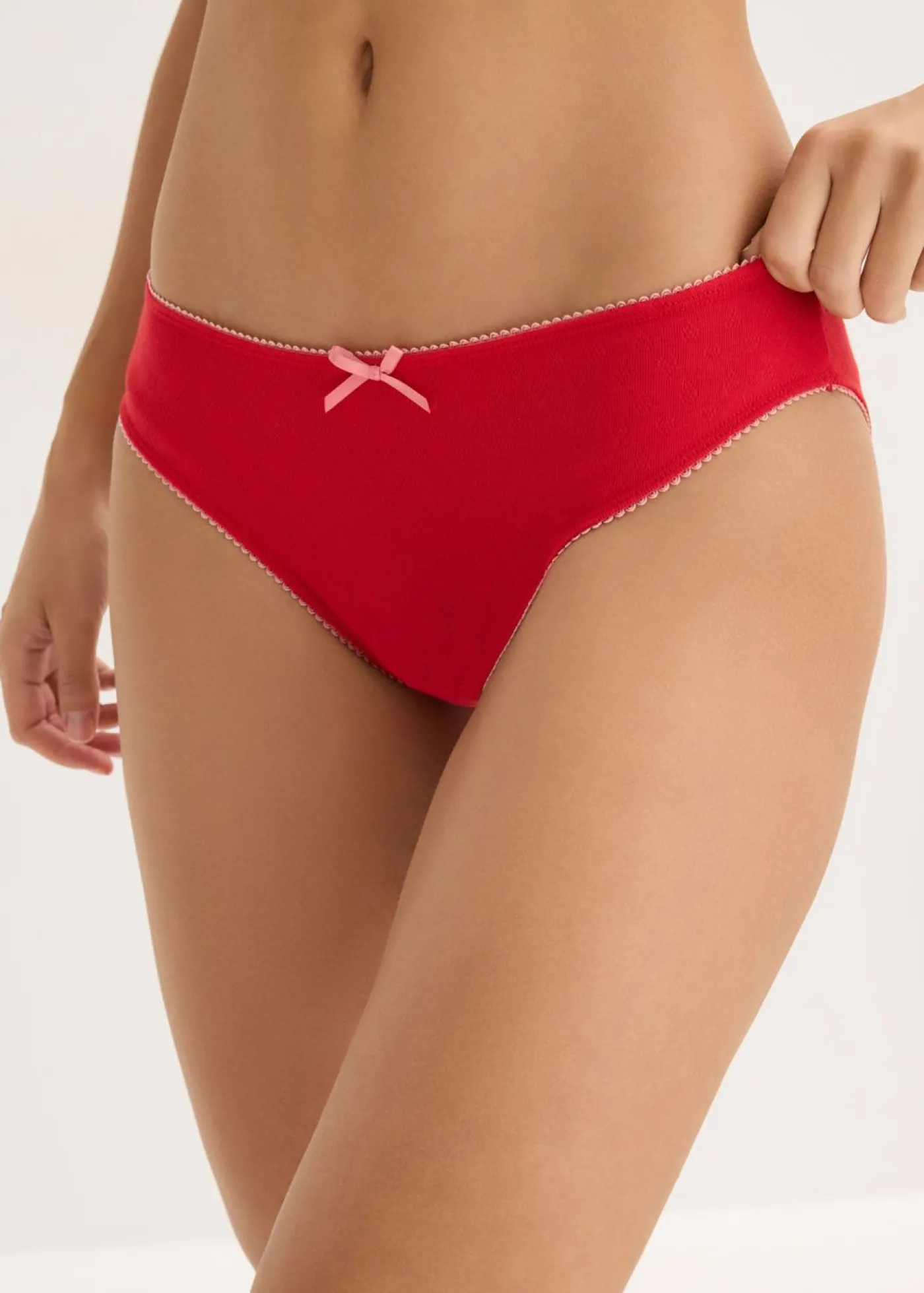bonprix bonprix Braguita con aspecto de corazón (5 unidades) Negro con rosa coral + rojo con rosa coral Outlet
