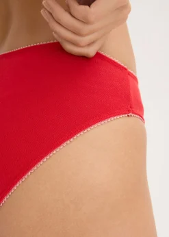 bonprix bonprix Braguita con aspecto de corazón (5 unidades) Negro con rosa coral + rojo con rosa coral Outlet