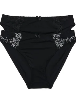 bonprix bonprix Braguita con bordado delicado (2 unidades) Negro + negro + blanco Hot