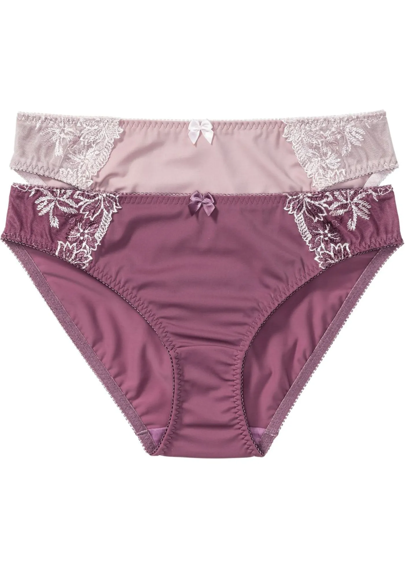 bonprix bonprix Braguita con bordado delicado (2 unidades) Baya mate/rosa mate + rosa mate Discount