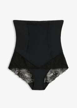 bonprix bonprix Braguita con efecto moldeador medio, talle alto y encaje Negro Sale