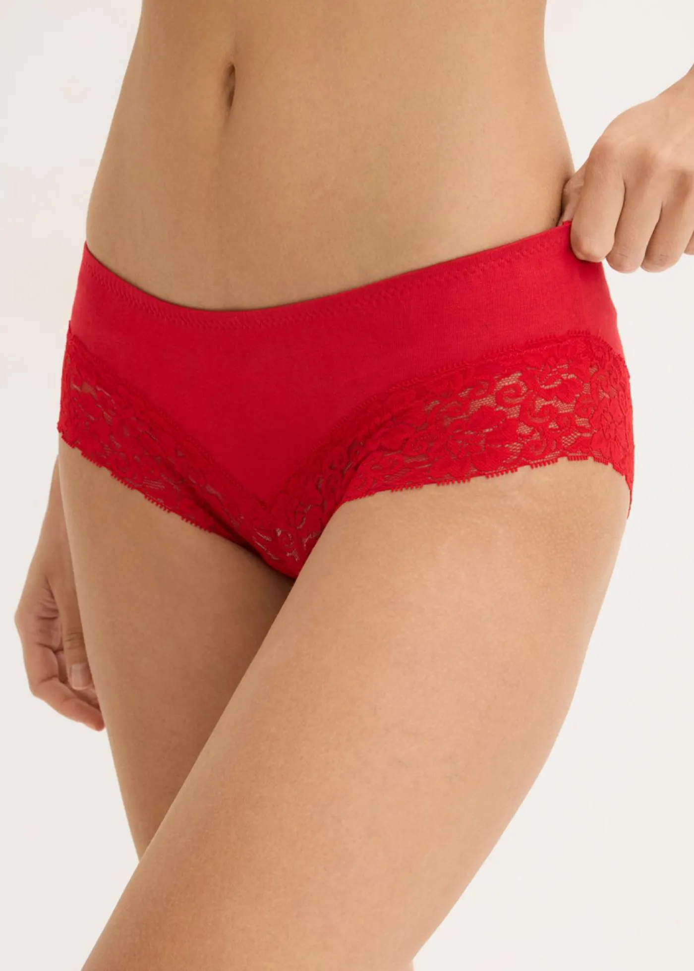 bonprix bonprix Braguita con encaje (4 unidades) Rojo salsa Sale