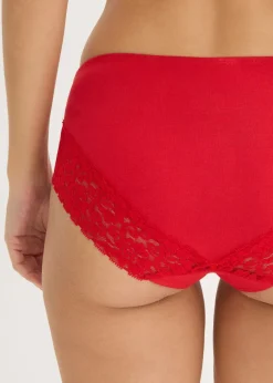 bonprix bonprix Braguita con encaje (4 unidades) Rojo salsa Sale