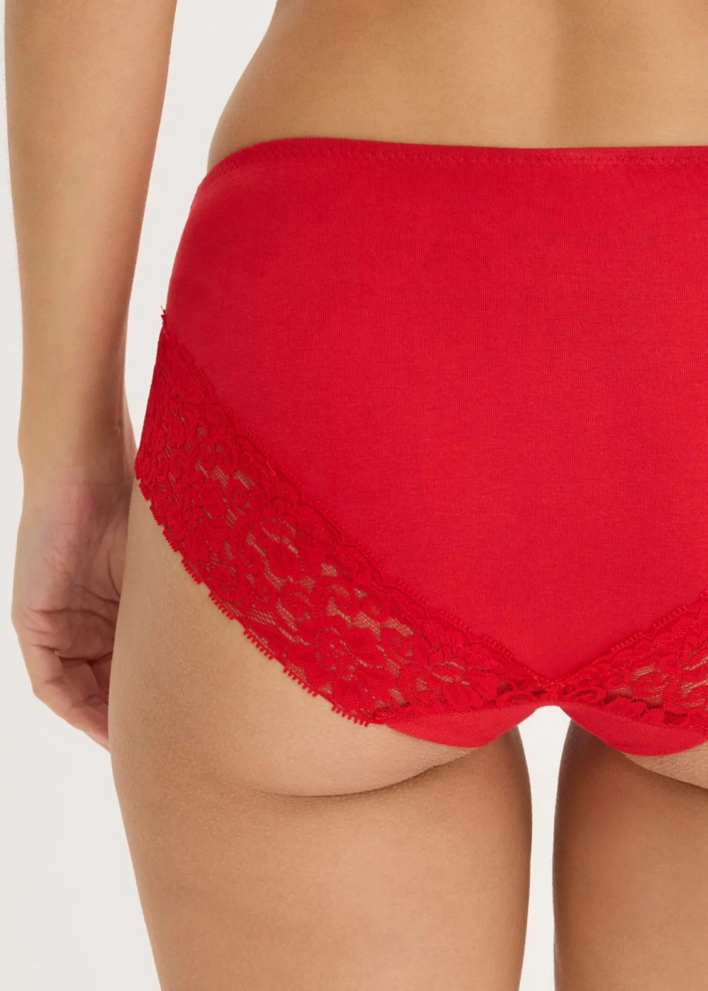 bonprix bonprix Braguita con encaje (4 unidades) Rojo salsa Sale