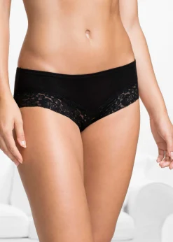 bonprix bonprix Braguita con encaje (4 unidades) Negro Discount