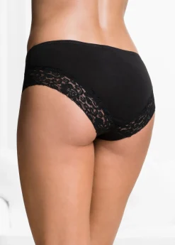 bonprix bonprix Braguita con encaje (4 unidades) Negro Discount