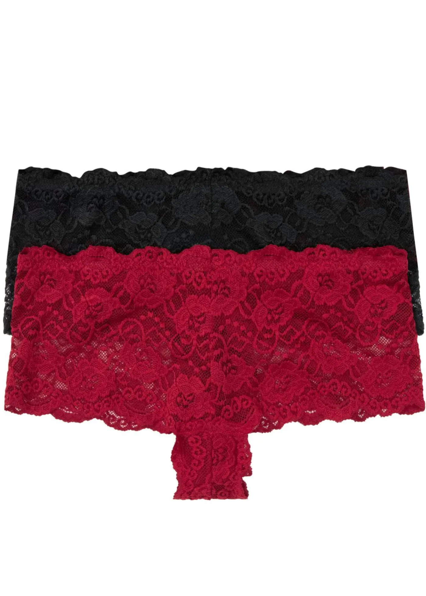 bonprix bonprix Braguita con encaje (2 unidades) Rojo oscuro-negro Online